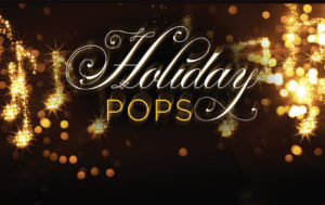 fancy text of holiday pops with festive lighting
