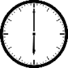 drawing of clock face at six o'clock